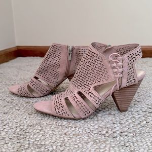 Vince Camuto • Esten Laser Cut Cone Heel Sandals